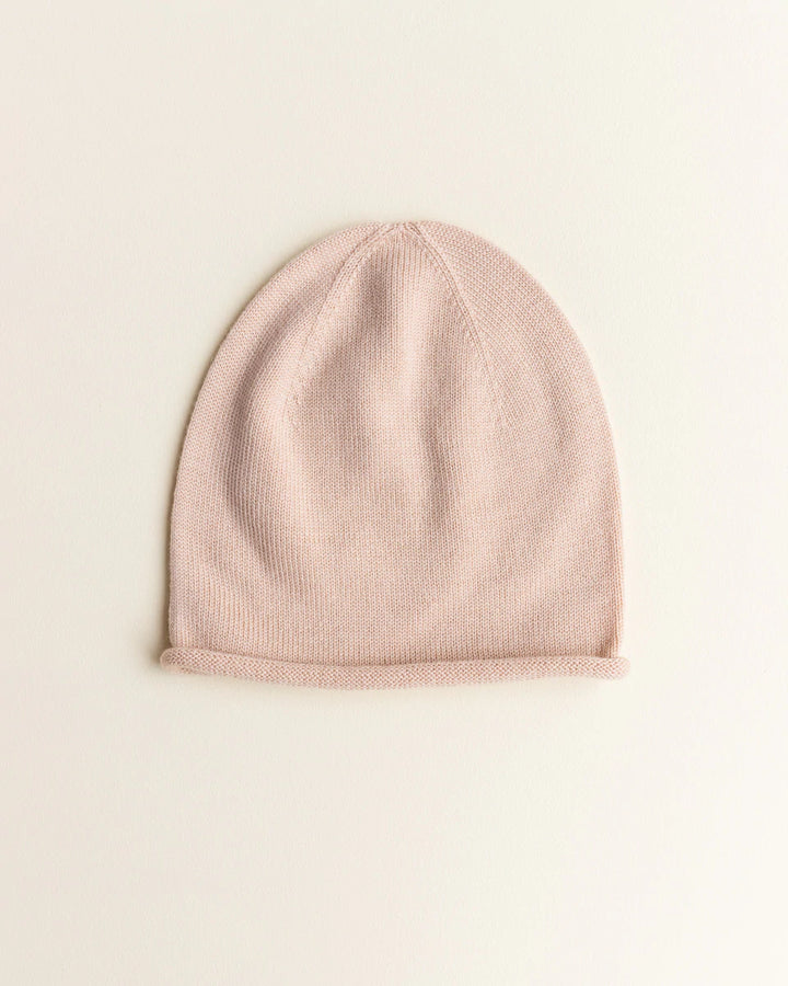 Hvid Knitwear Merino Wool Winter Beanie Hat for Kids and Toddlers in apricot blush pink 