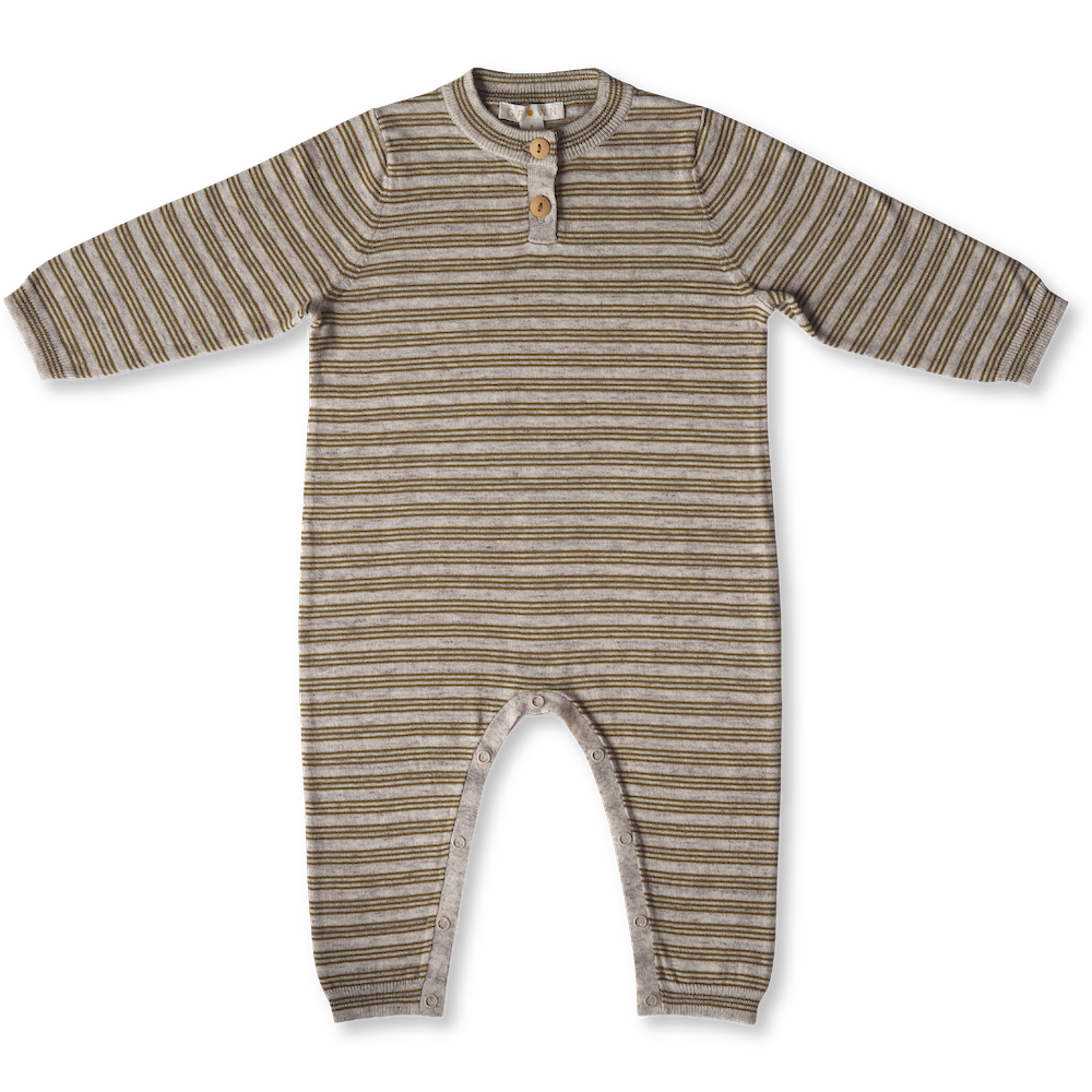 Grown Organic Jumpsuit (Mocha Marle) cotton stripe 