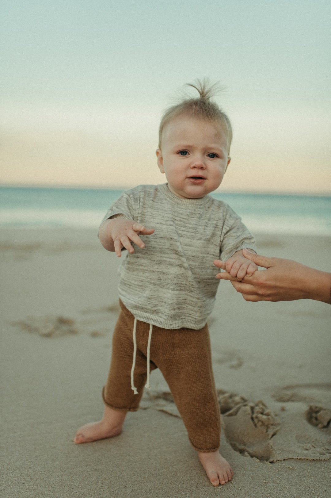 Organic Knitted Tee - Wheat