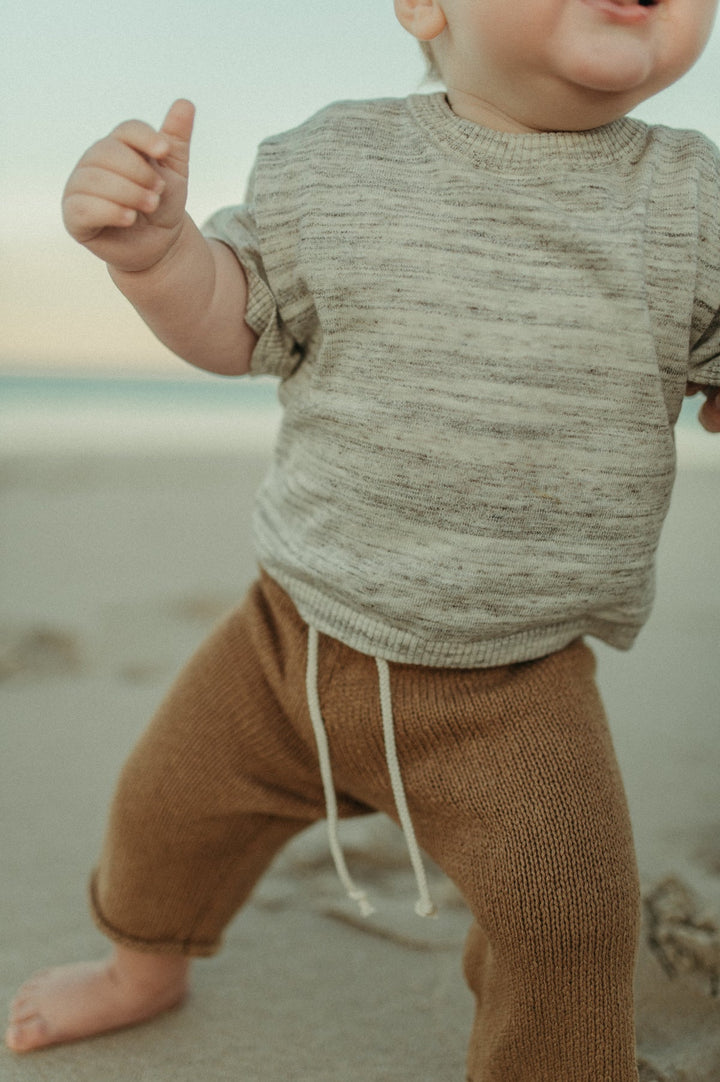 Organic Knitted Tee - Wheat