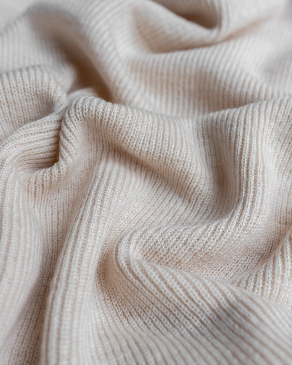 Hvid Knitwear organic merino wool baby kids blanket Felix rib in off-white white natural ivory neutral for newborn 