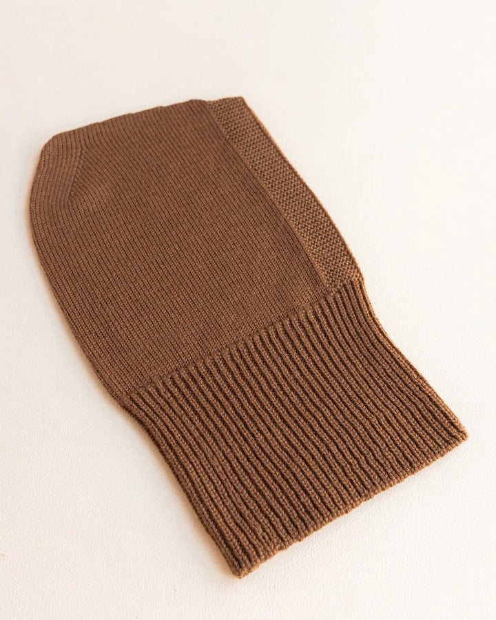 Hvid Knitwear Chocolate brown merino wool balaclava for kids and toddlers
