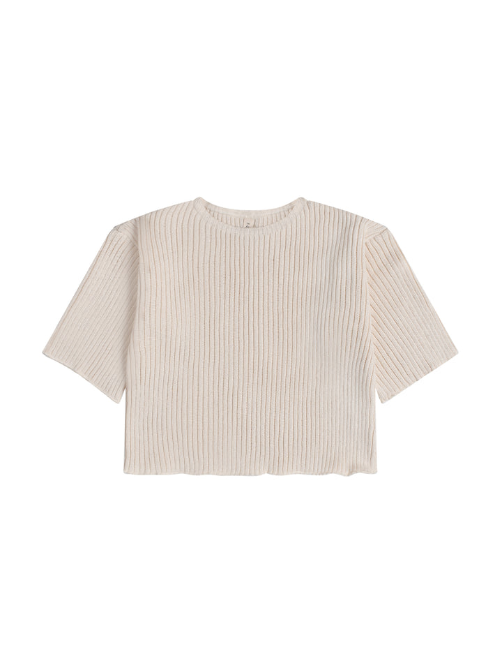 organic zoo Boat Neck Oat Knitted Top