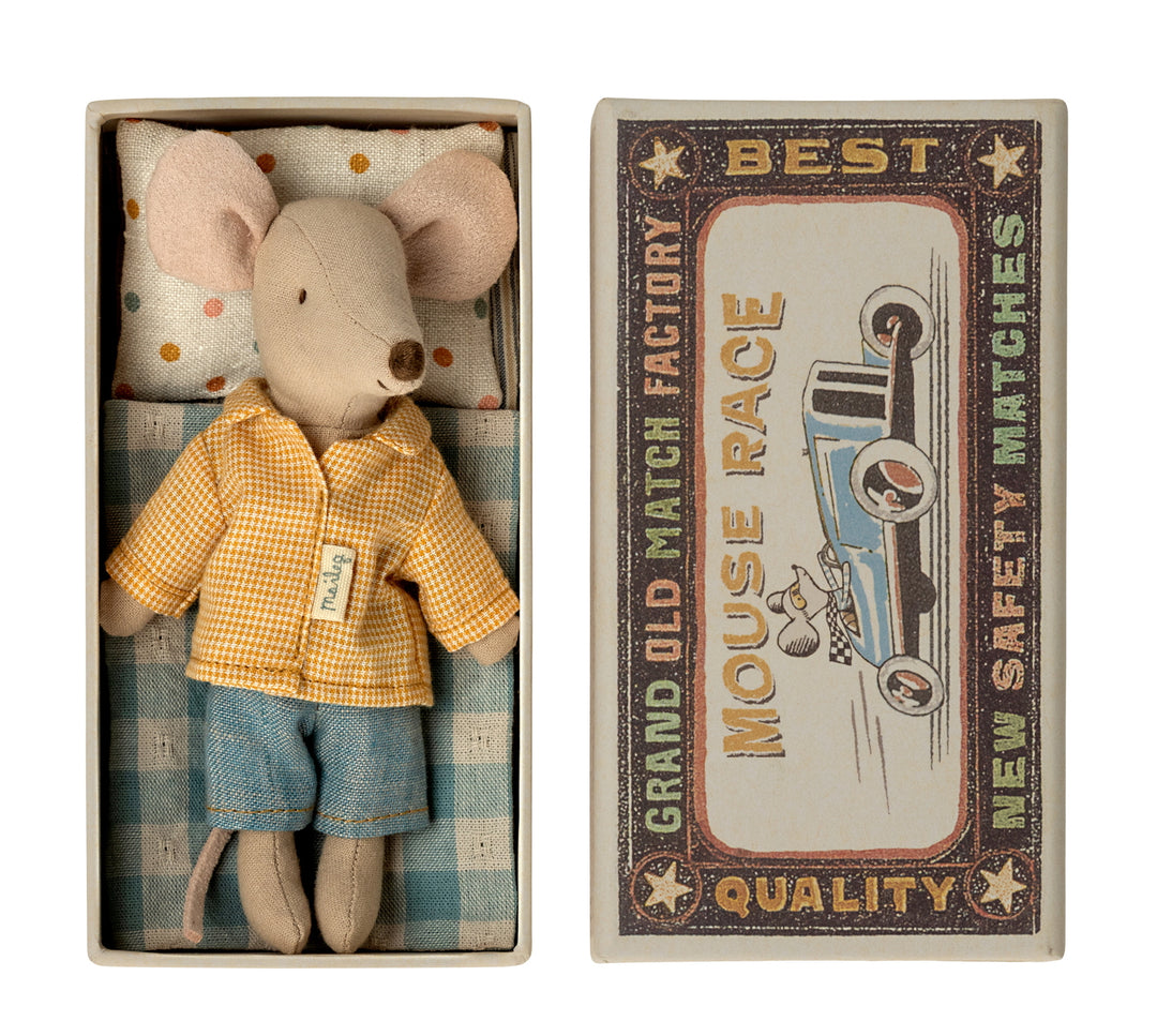Maileg Big Brother Mouse in Matchbox Boy