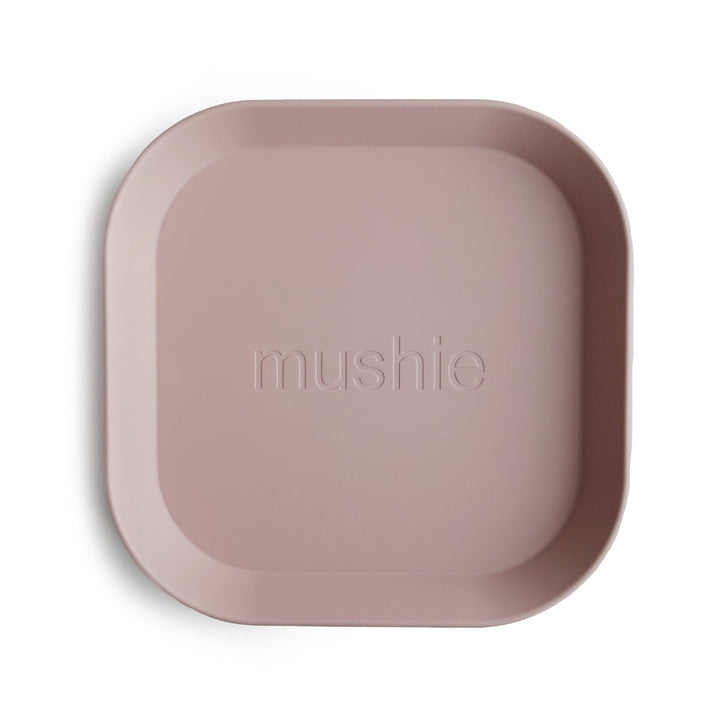 Mushie blush pink kids dinner plate square