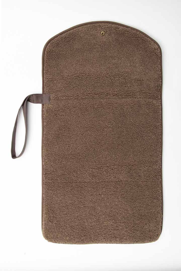 Brown chunky teddy change mat portable with strap 