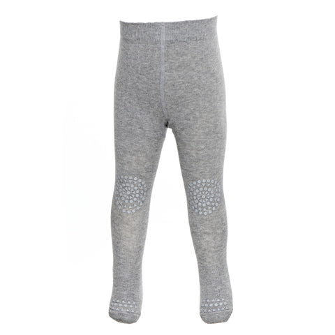 GoBabyGo wool non-slip crawling tights with rubber pads for toddler baby in grey 