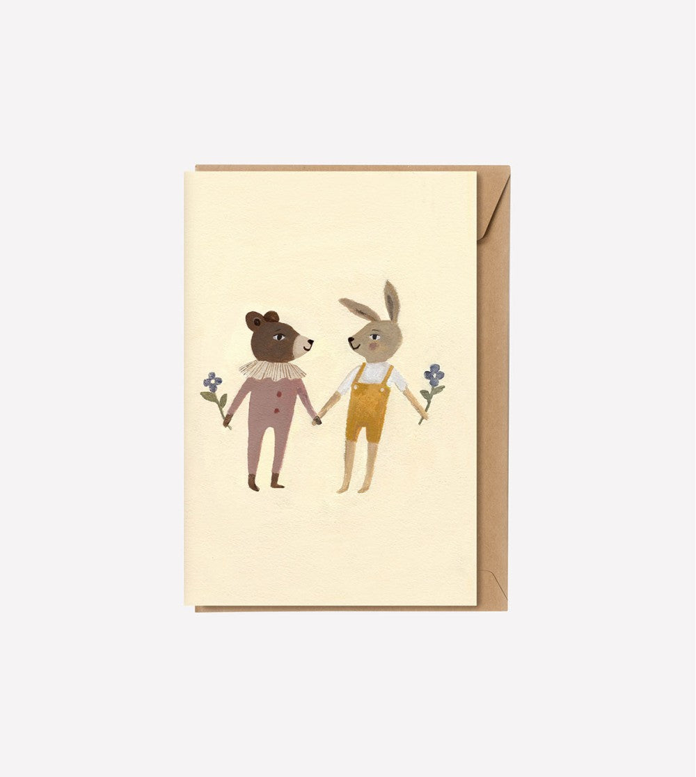 Teddy and Bunny (Folded A5 card)
