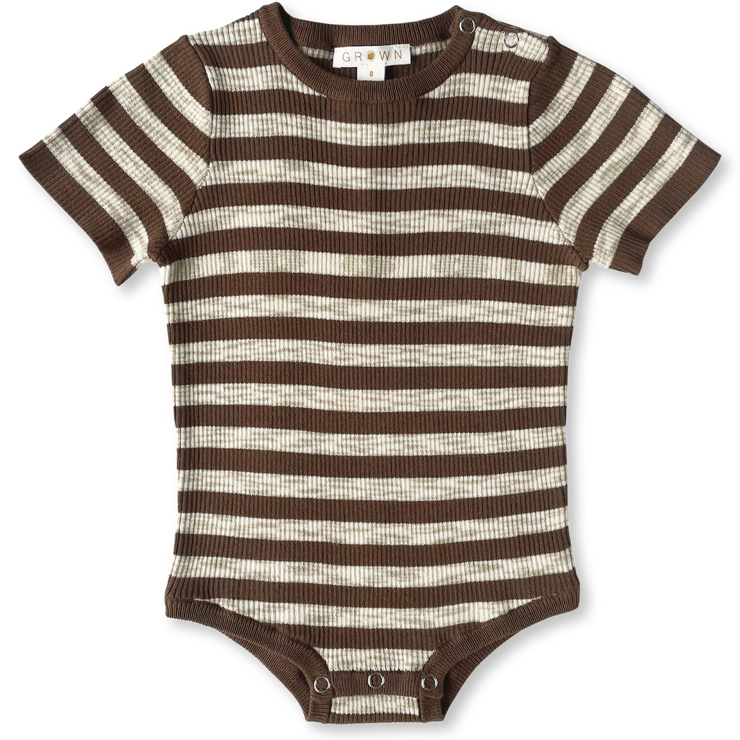 Knitted Tee Bodysuit (Latte & Chocolate)