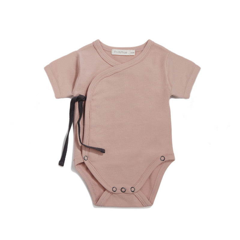 Cross-over Bodysuit Short Sleeve (Vintage Blush)