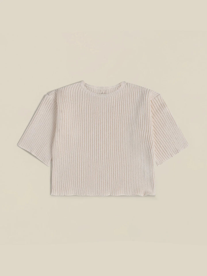 organic zoo Boat Neck Oat Knitted Top
